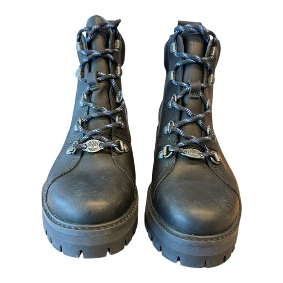 Timberland Hiking Black Leather Boots Women’s Sz 6.5 Courmayeur Valley Style EUC - Picture 7 of 11